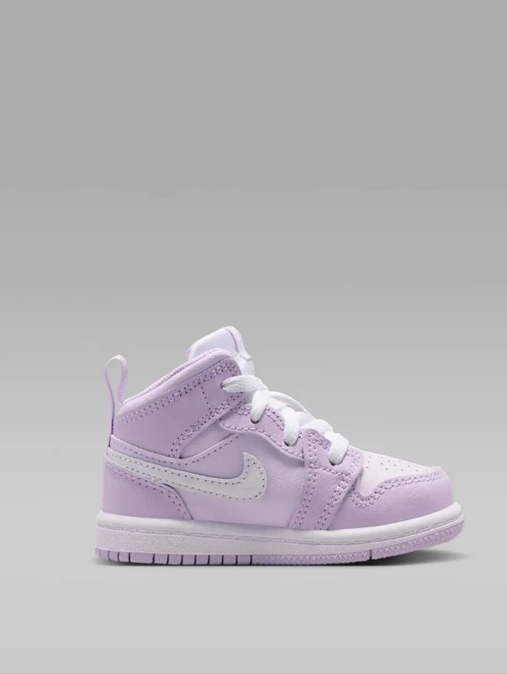 Girls Bling Purple Jordan 1 Mid Sneakers Custom With Clear Swarovski Crystals